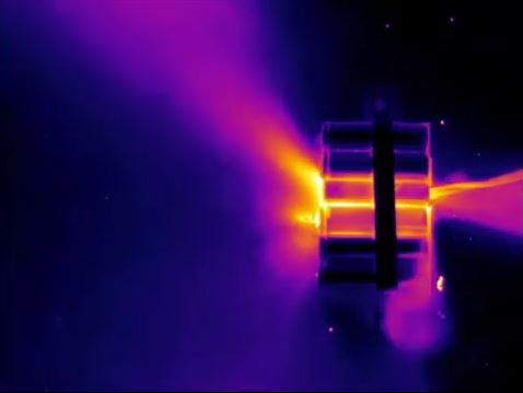 Imagen térmica de calentamiento de 2 baterías de litio